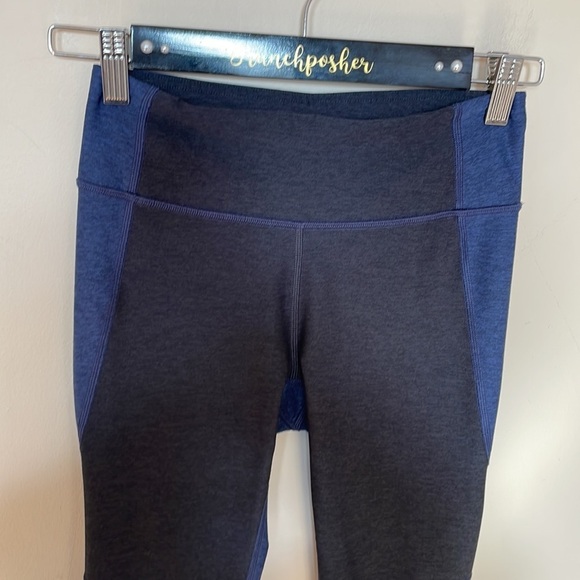 Outdoor Voices Two Tone Black & Blue High Rise Leggings - Picture 3 of 7